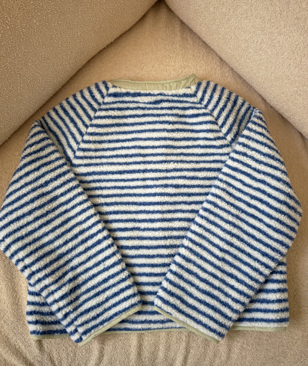 Blue stripy fleece jacket