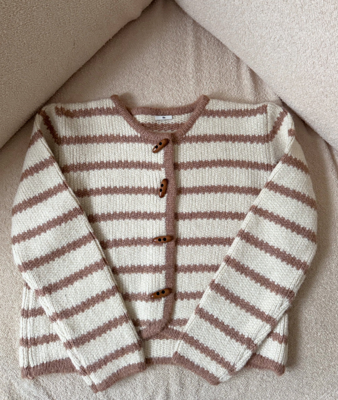 Cream and Brown Stripy cardigan