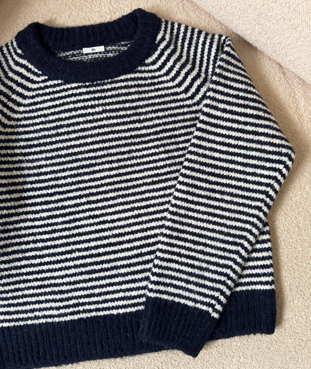 Navy stripy knit