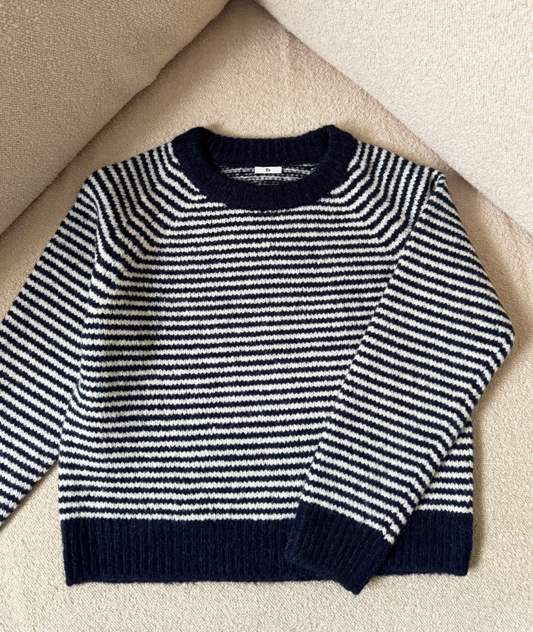 Navy stripy knit