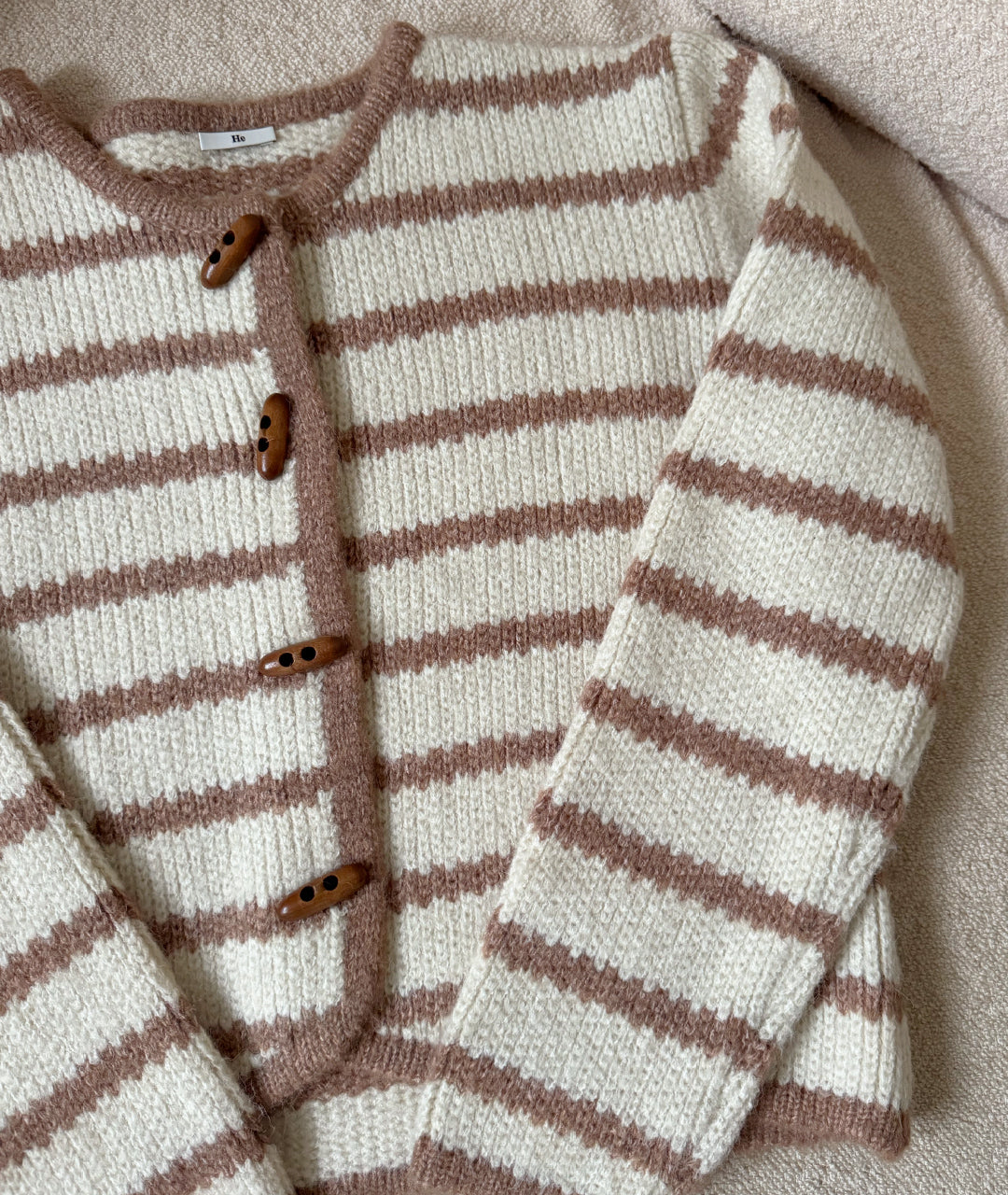 Cream and Brown Stripy cardigan